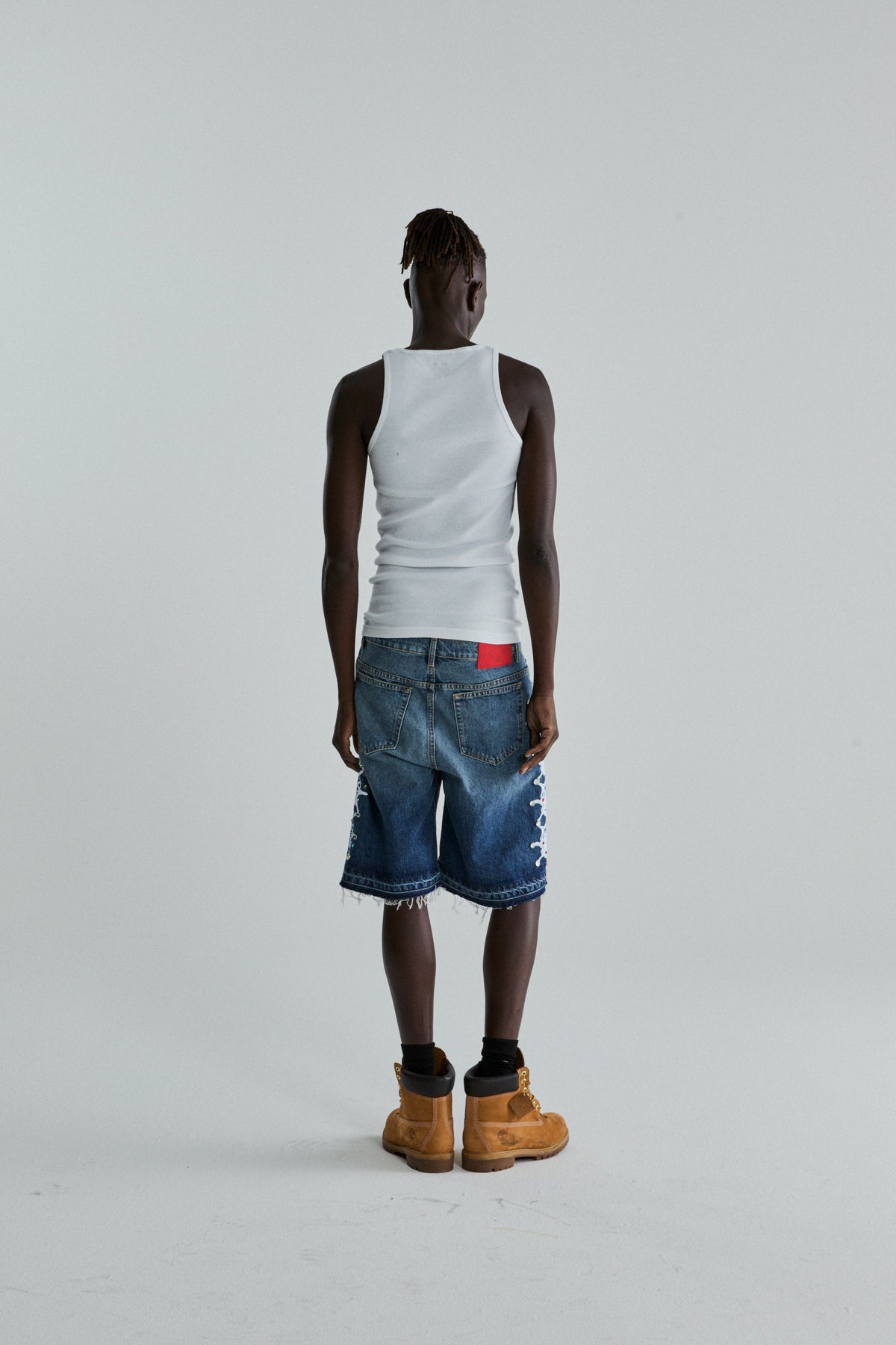 WEB STONE DENIM SHORT