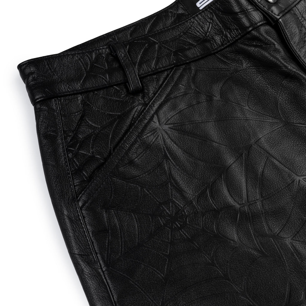 DEBOSSED WEB LEATHER PANT