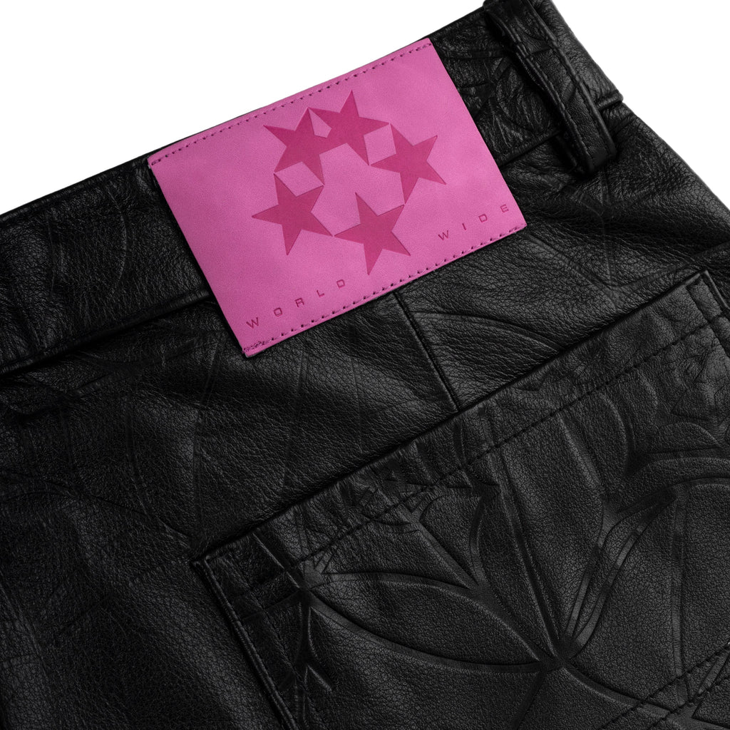DEBOSSED WEB LEATHER PANT
