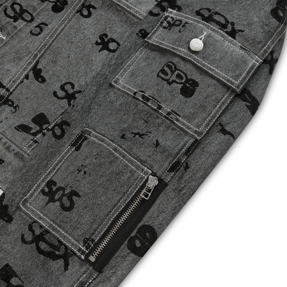 SEX AOP FOIL TRUCKER JACKET