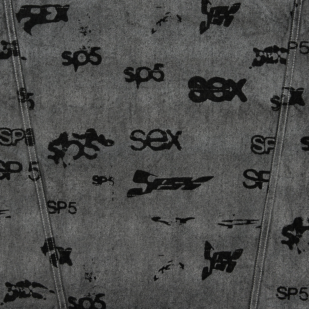 SEX AOP FOIL TRUCKER JACKET