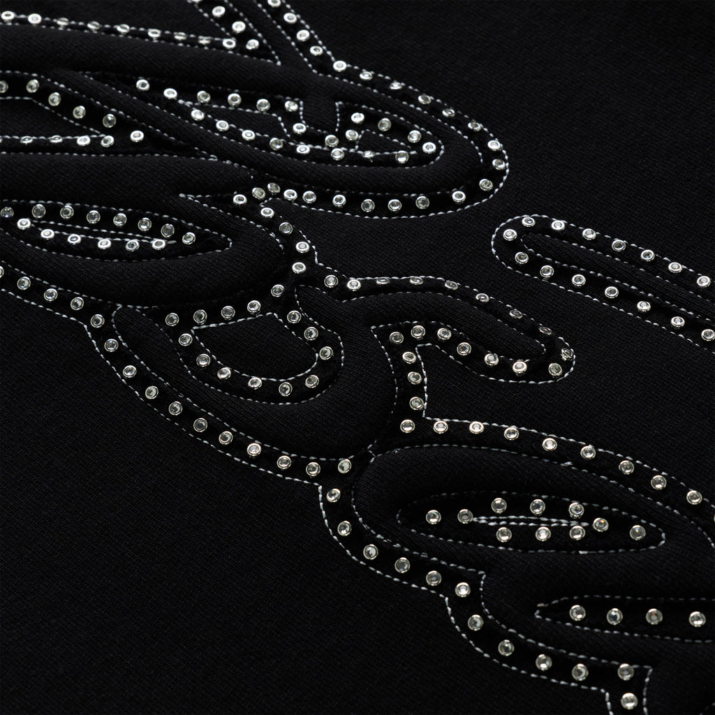 RHINESTONE SCRIPT WIDE LEG SWEATPANT