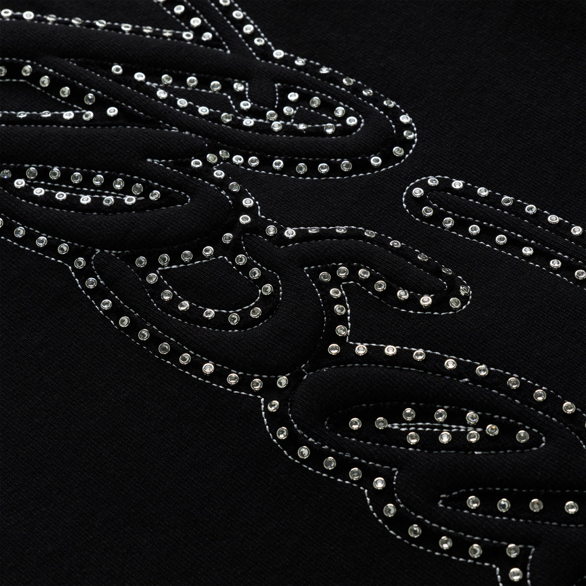 RHINESTONE SCRIPT WIDE LEG SWEATPANT