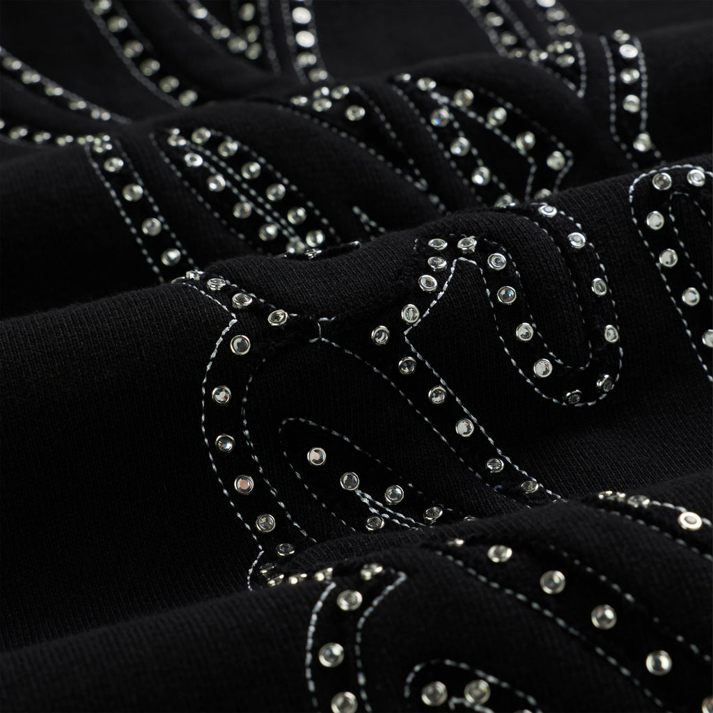 RHINESTONE SCRIPT WIDE LEG SWEATPANT
