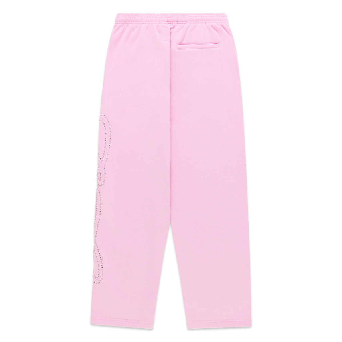RHINESTONE SCRIPT WIDE LEG SWEATPANT