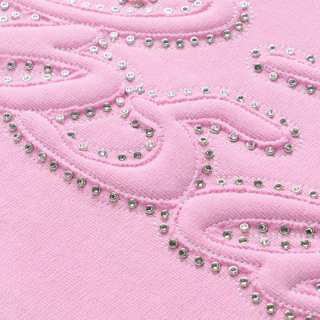 RHINESTONE SCRIPT WIDE LEG SWEATPANT