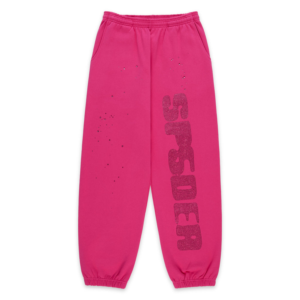 RHINESTONE SILK SWEATPANT