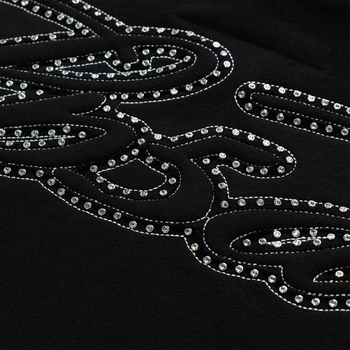 RHINESTONE SCRIPT ZIP HOODIE