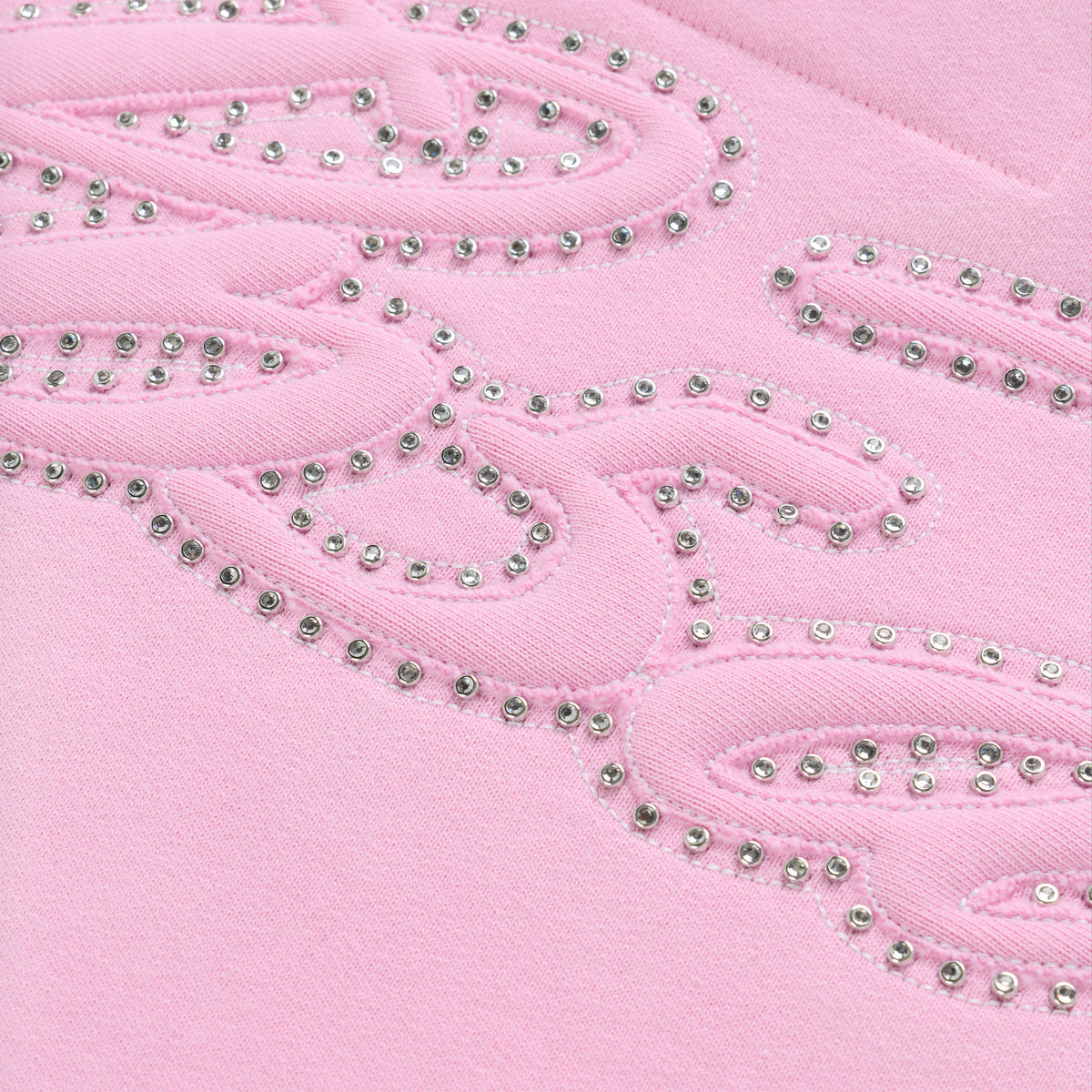 RHINESTONE SCRIPT ZIP HOODIE