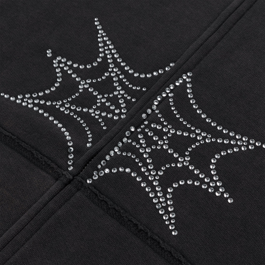 RHINESTONE WEB ZIP HOODIE