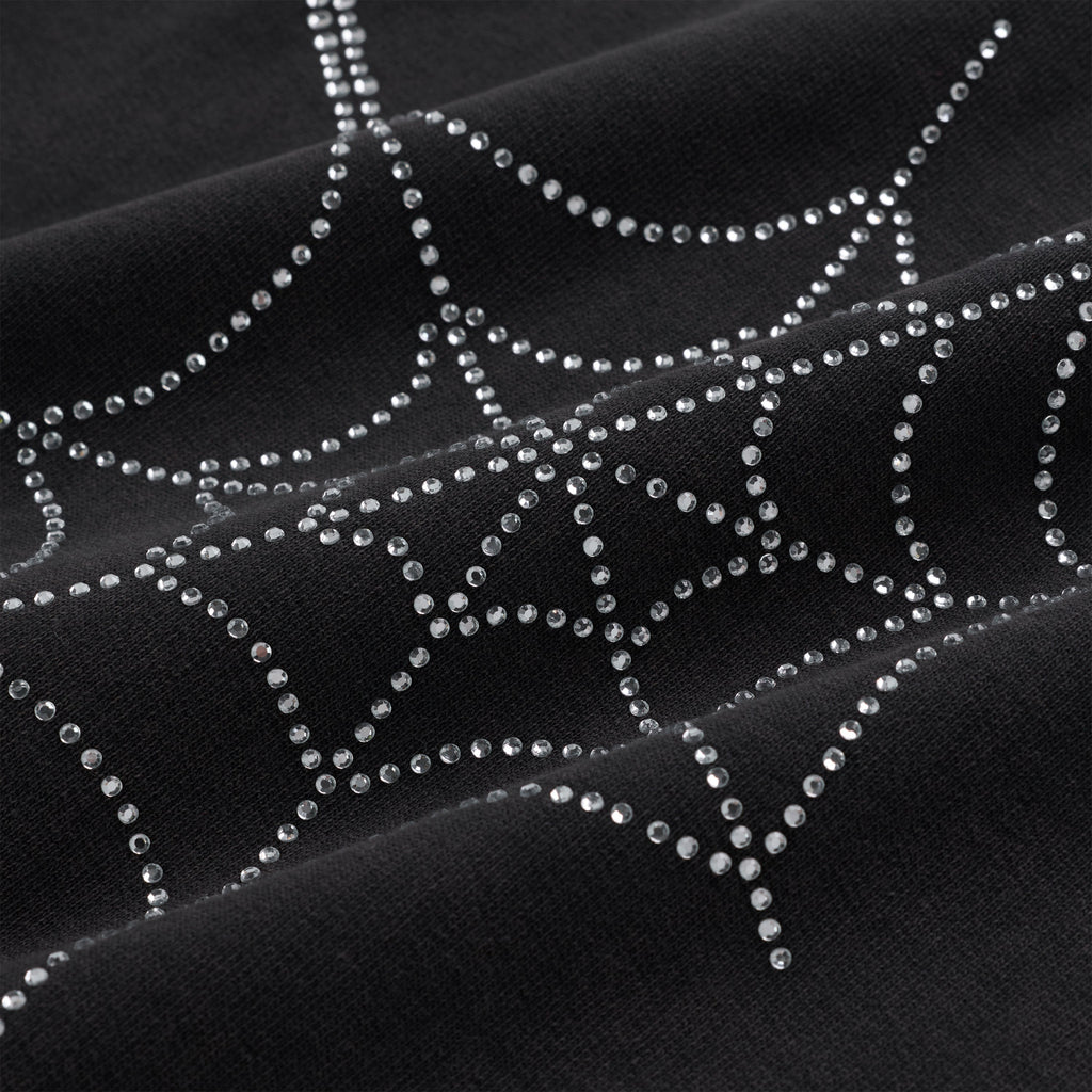 RHINESTONE WEB ZIP HOODIE
