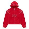 RHINESTONE WEB ZIP HOODIE