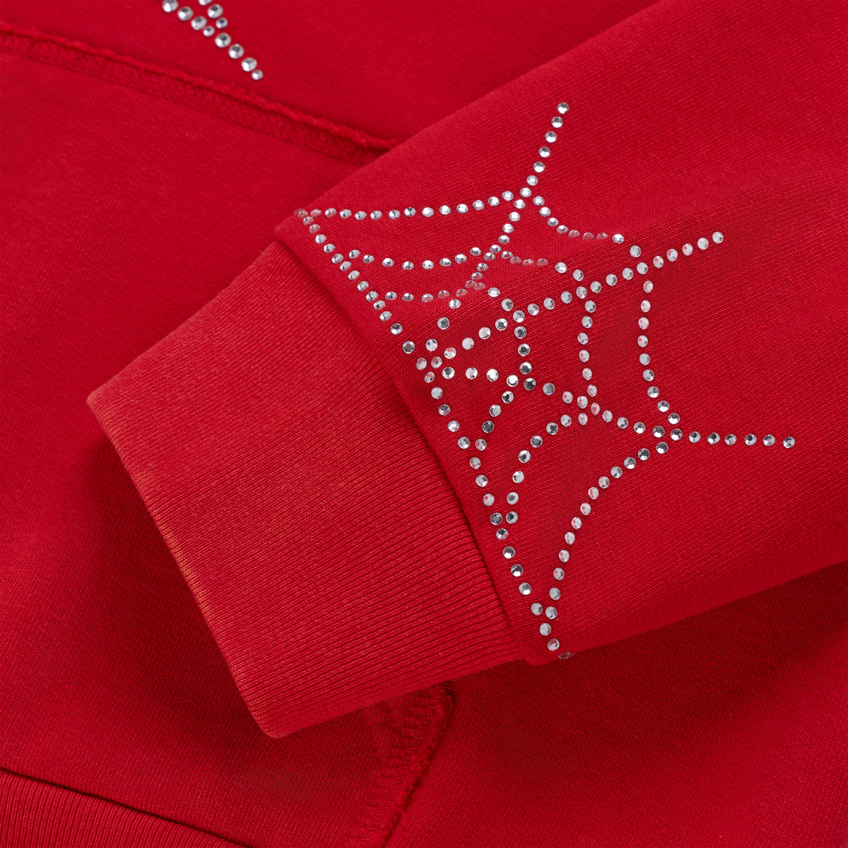 RHINESTONE WEB ZIP HOODIE