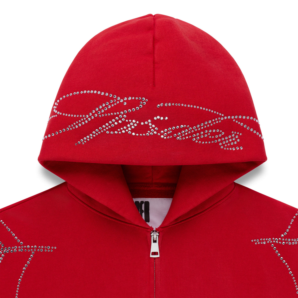 RHINESTONE WEB ZIP HOODIE