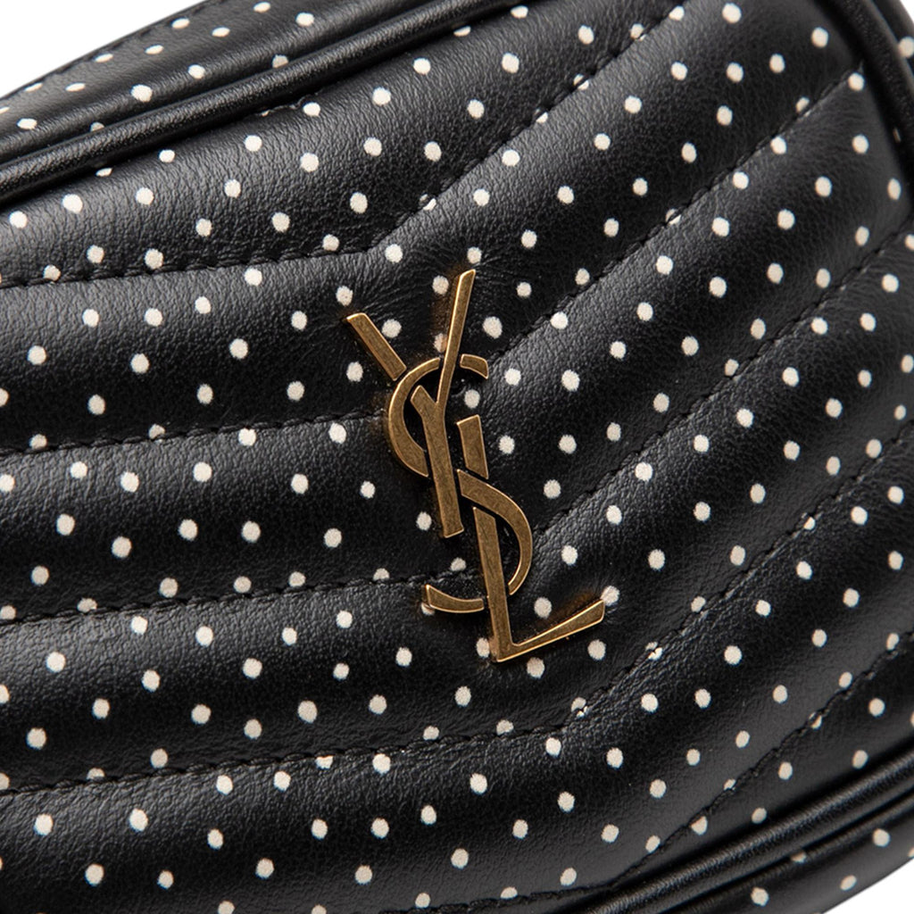 Saint Laurent Baby Quilted Chevron Calfskin Monogram Polka Dot Lou Camera Bag