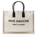 Saint Laurent Canvas Calfskin Rive Gauche Large Tote