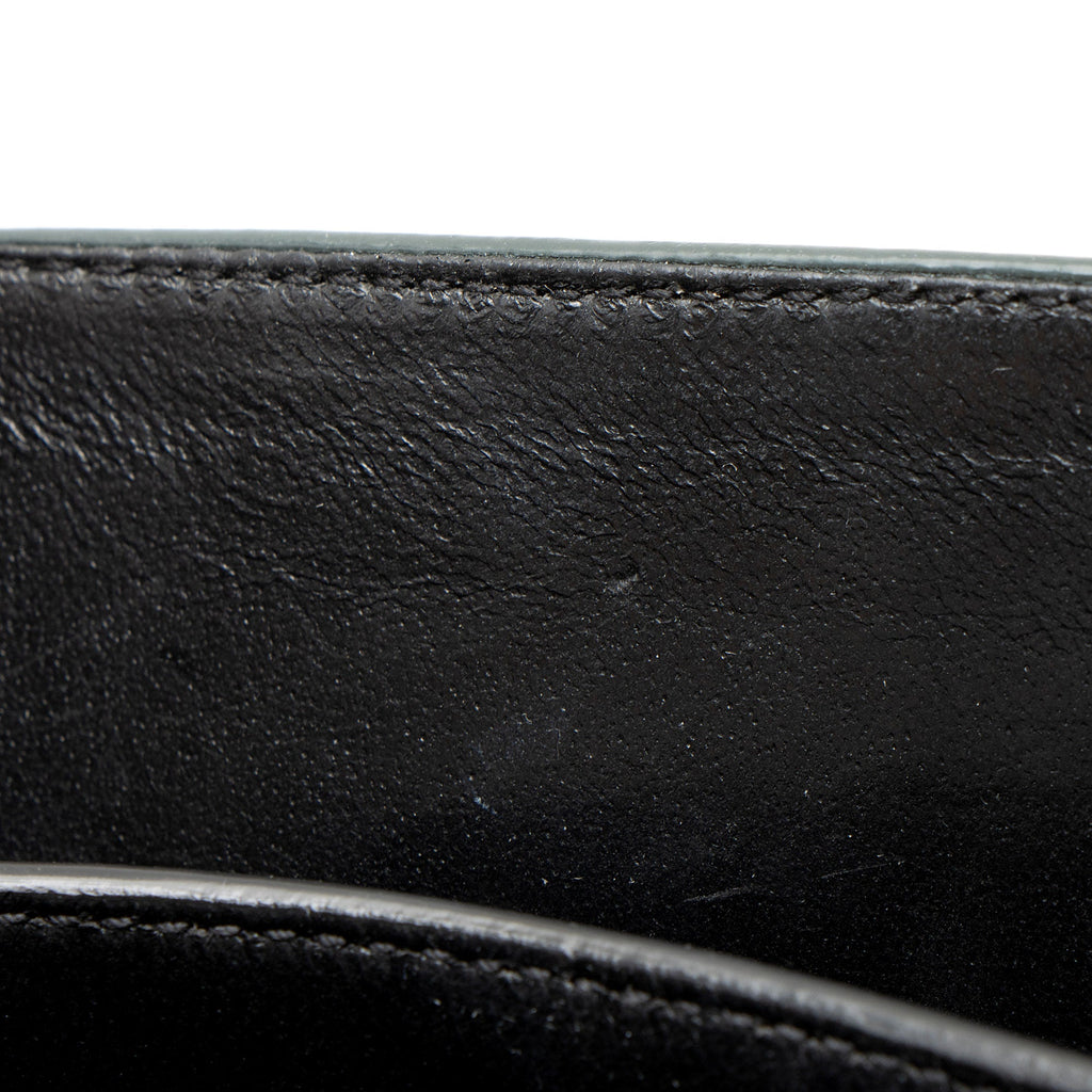 Saint Laurent Croc Embossed Leather Monogram Cassandra Mini Top Handle