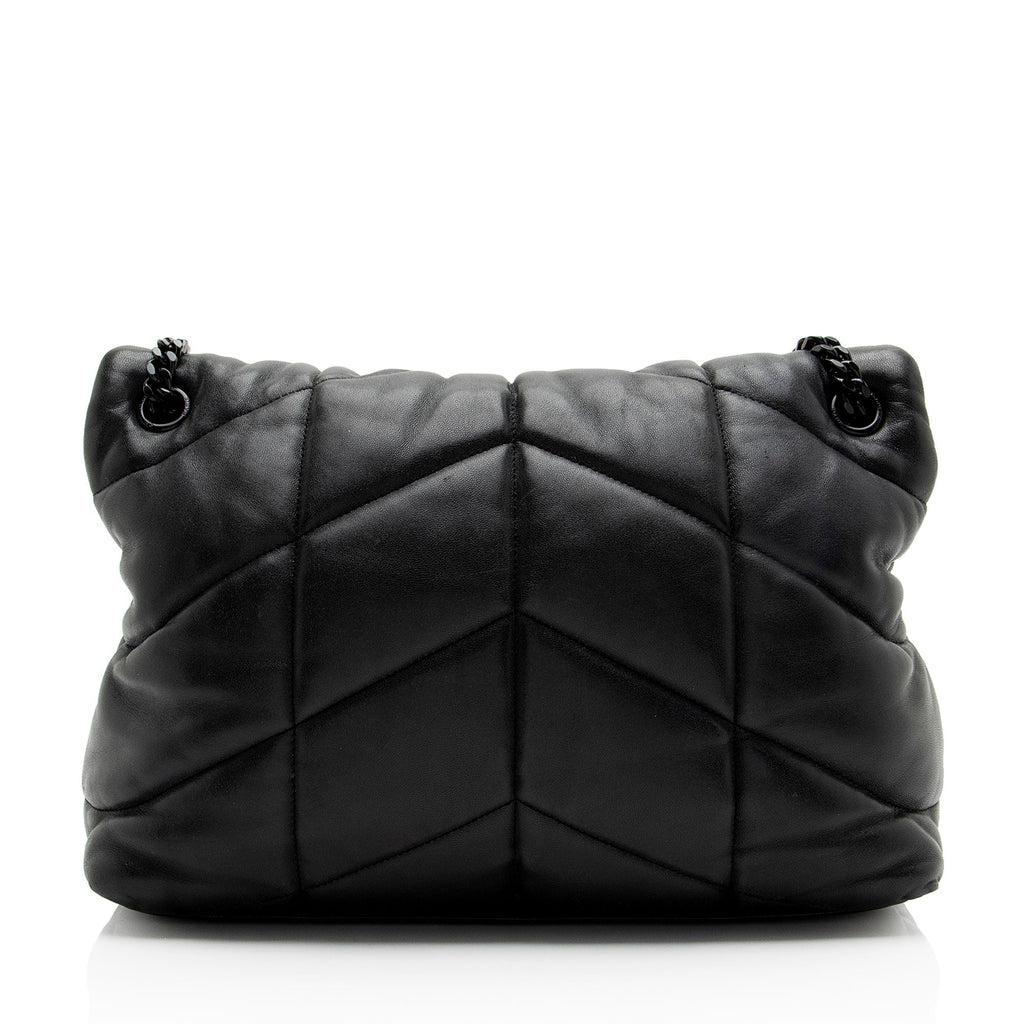 Saint Laurent Lambskin Monogram Puffer LouLou Medium Shoulder Bag