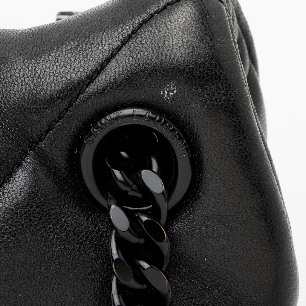 Saint Laurent Lambskin Monogram Puffer LouLou Medium Shoulder Bag