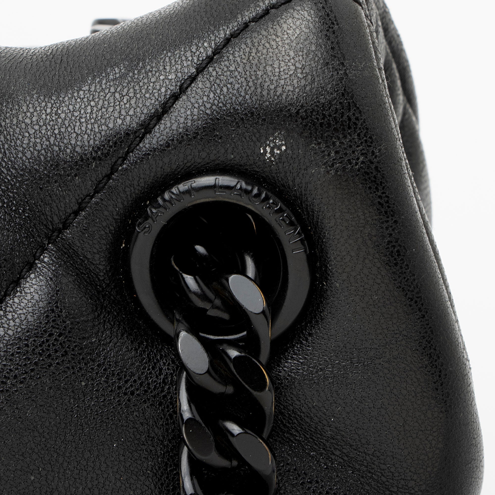 Saint Laurent Lambskin Monogram Puffer LouLou Medium Shoulder Bag