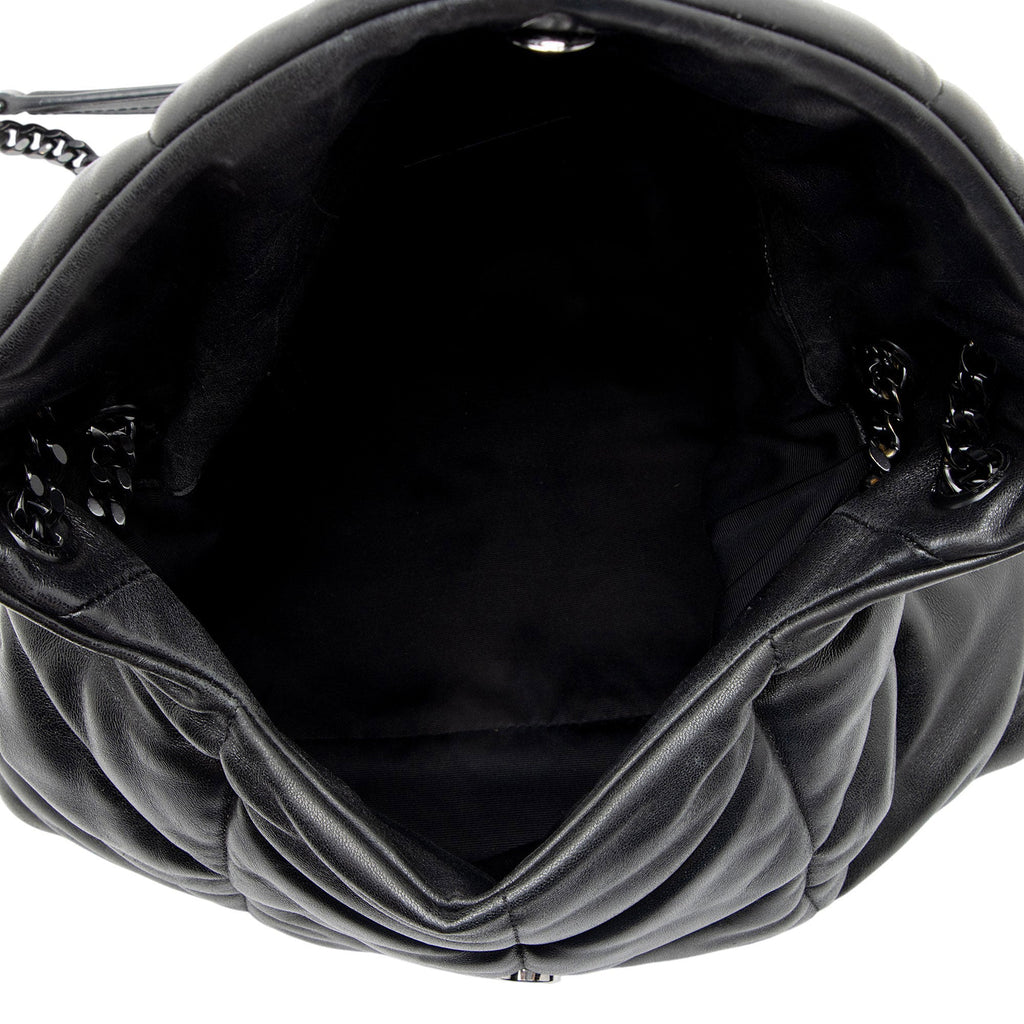 Saint Laurent Lambskin Monogram Puffer LouLou Medium Shoulder Bag