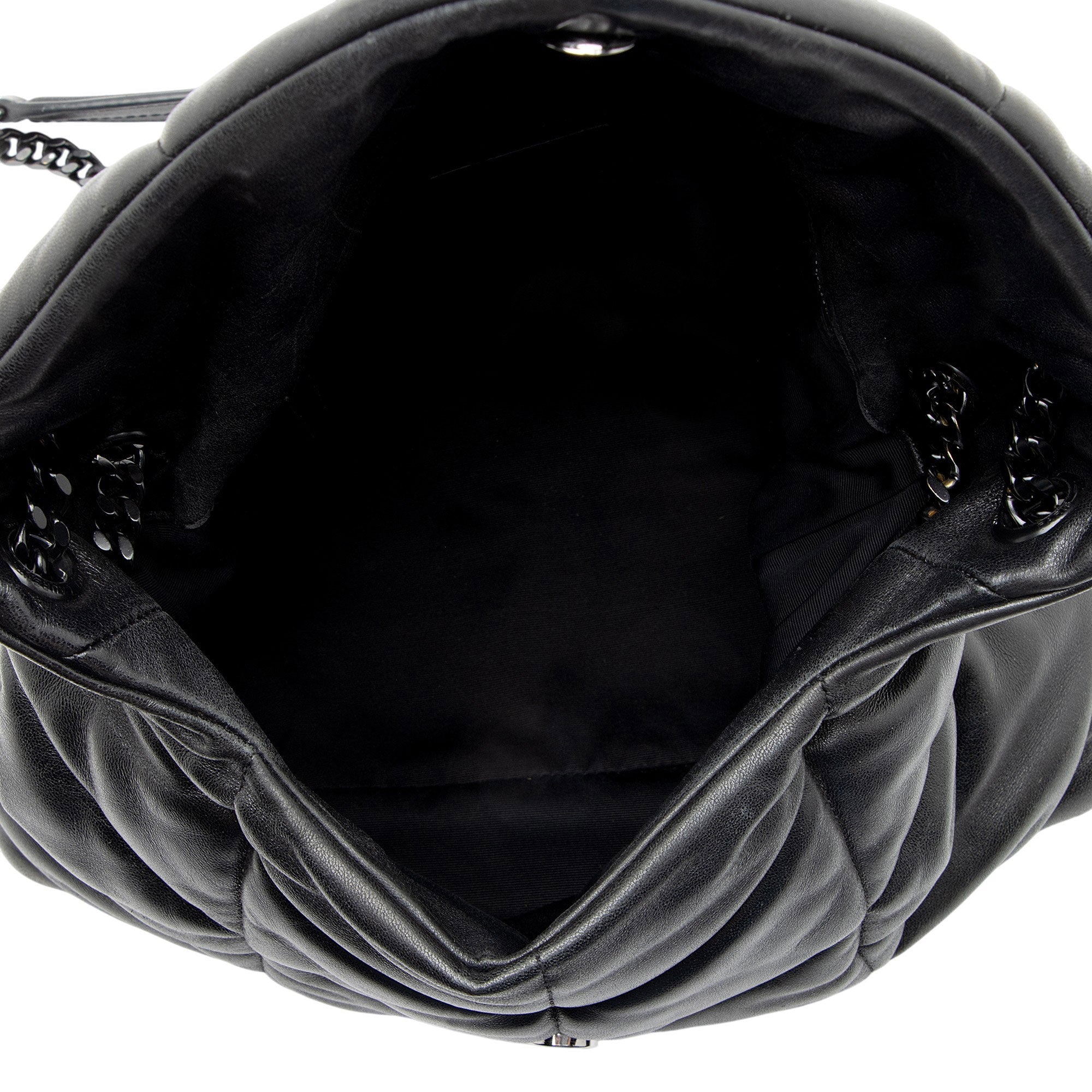 Saint Laurent Lambskin Monogram Puffer LouLou Medium Shoulder Bag