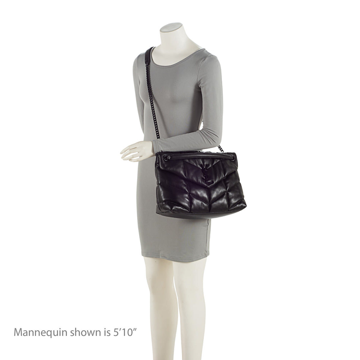 Saint Laurent Lambskin Monogram Puffer LouLou Medium Shoulder Bag