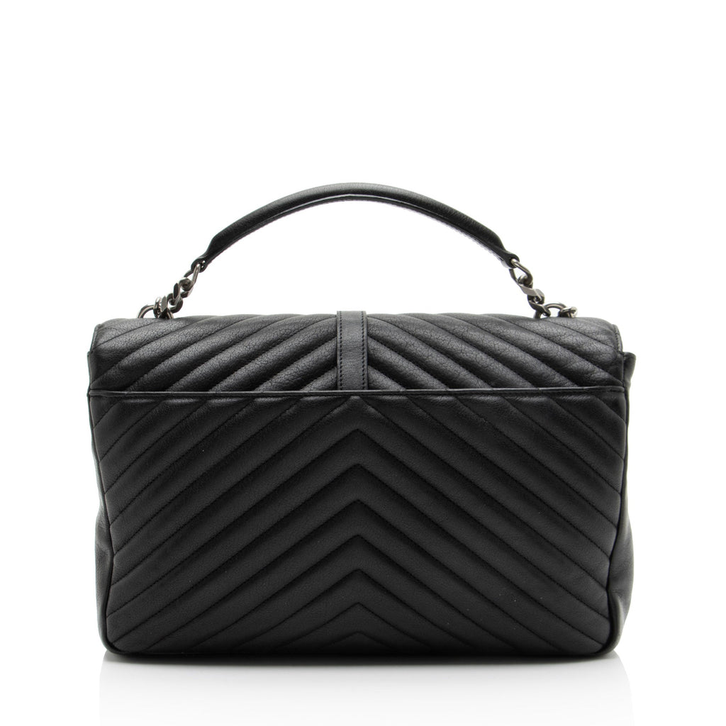 Saint Laurent Matelasse Calfskin Monogram College Large Shoulder Bag
