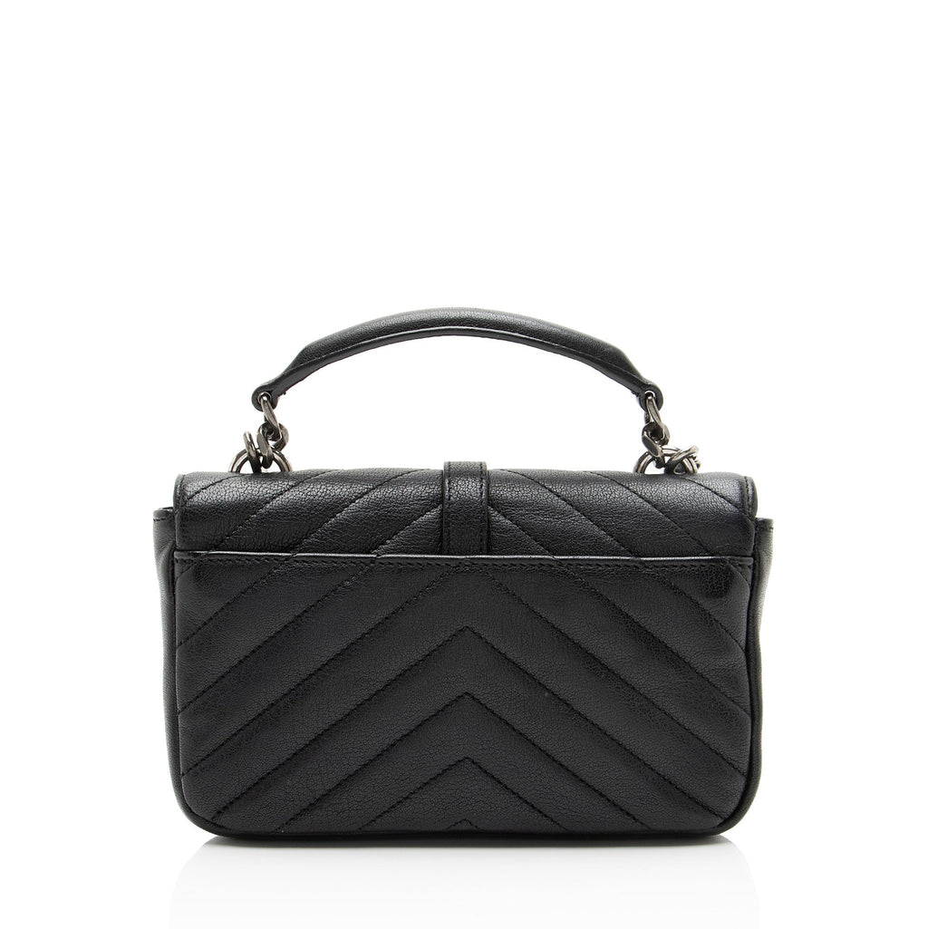 Saint Laurent Matelasse Calfskin Monogram College Mini Shoulder Bag