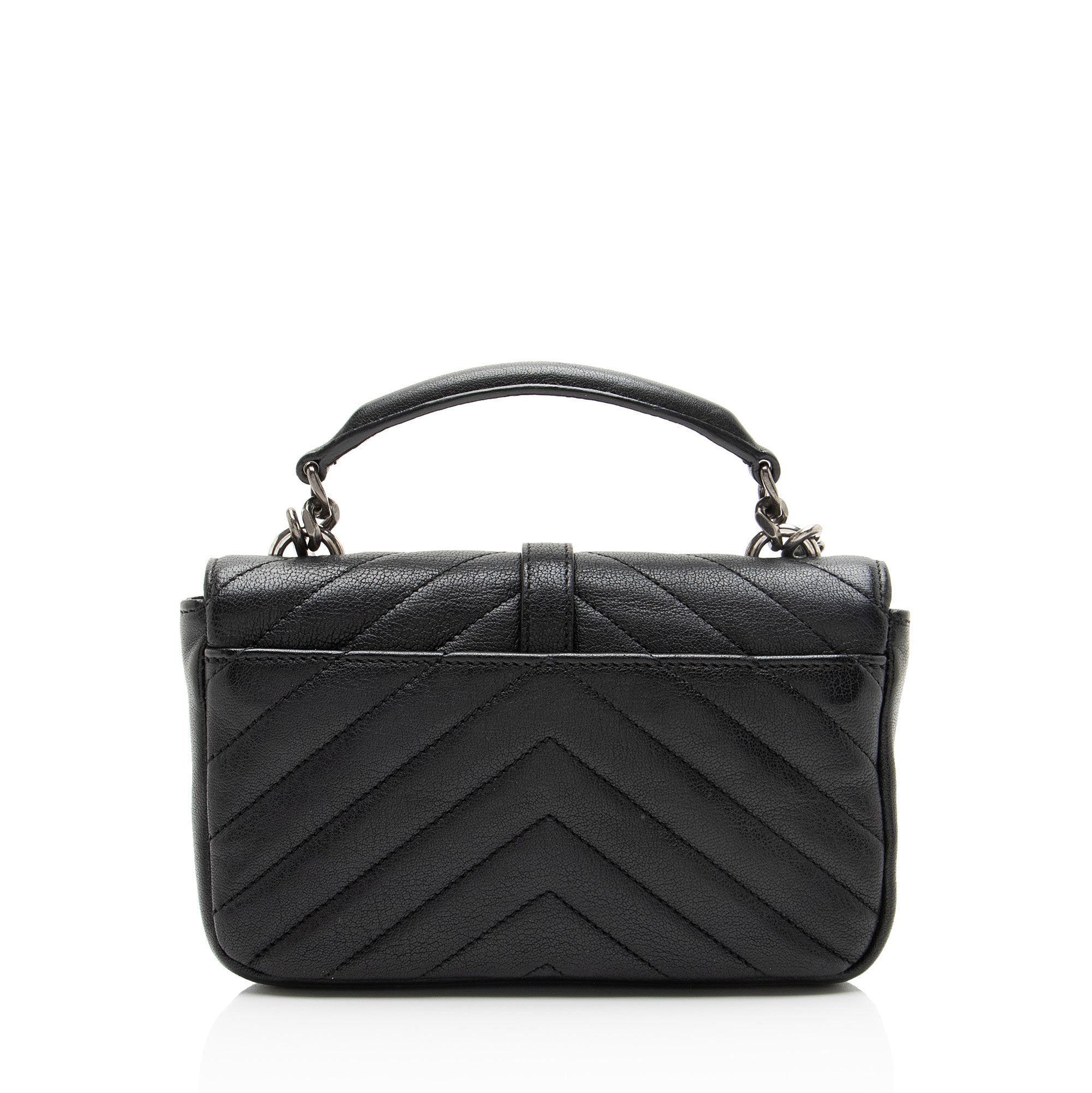 Saint Laurent Matelasse Calfskin Monogram College Mini Shoulder Bag