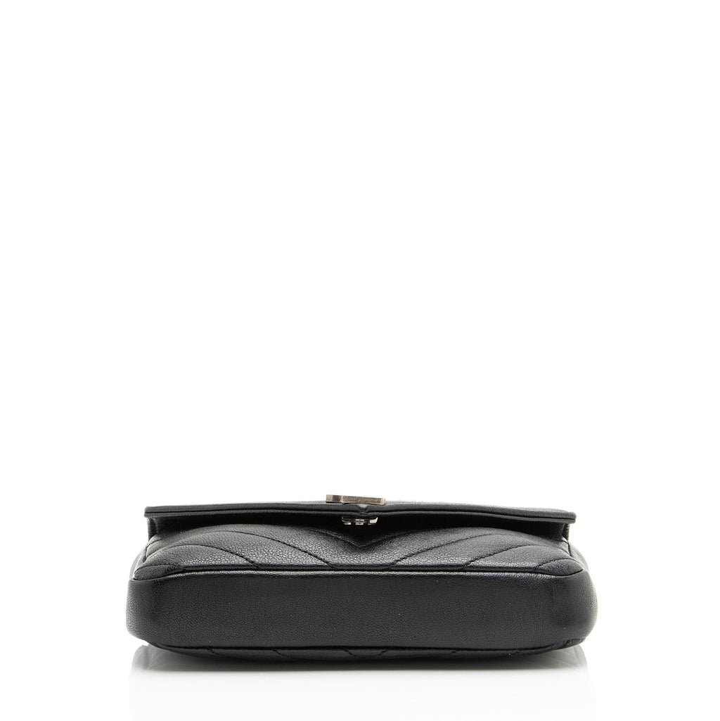 Saint Laurent Matelasse Calfskin Monogram College Mini Shoulder Bag