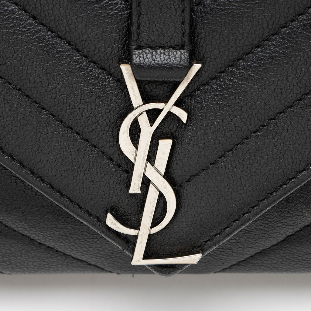 Saint Laurent Matelasse Calfskin Monogram College Mini Shoulder Bag