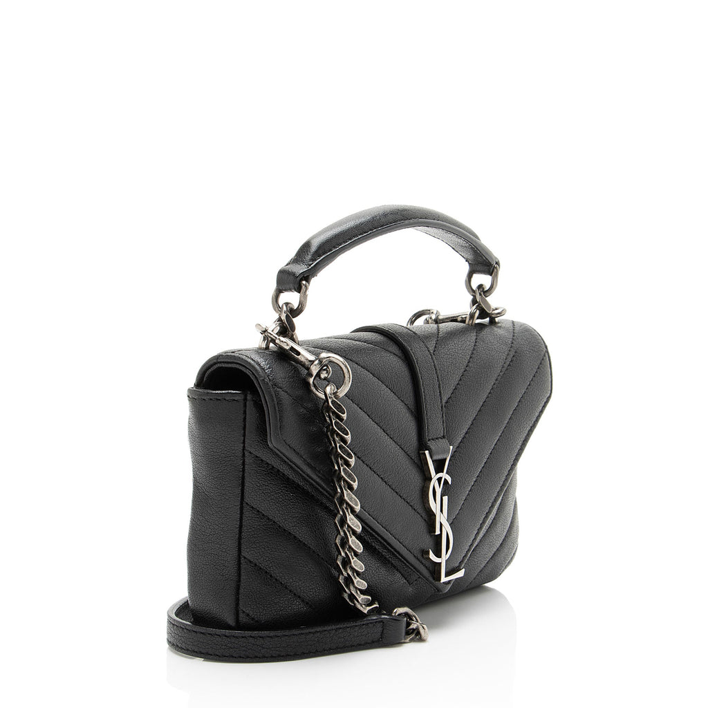 Saint Laurent Matelasse Calfskin Monogram College Mini Shoulder Bag