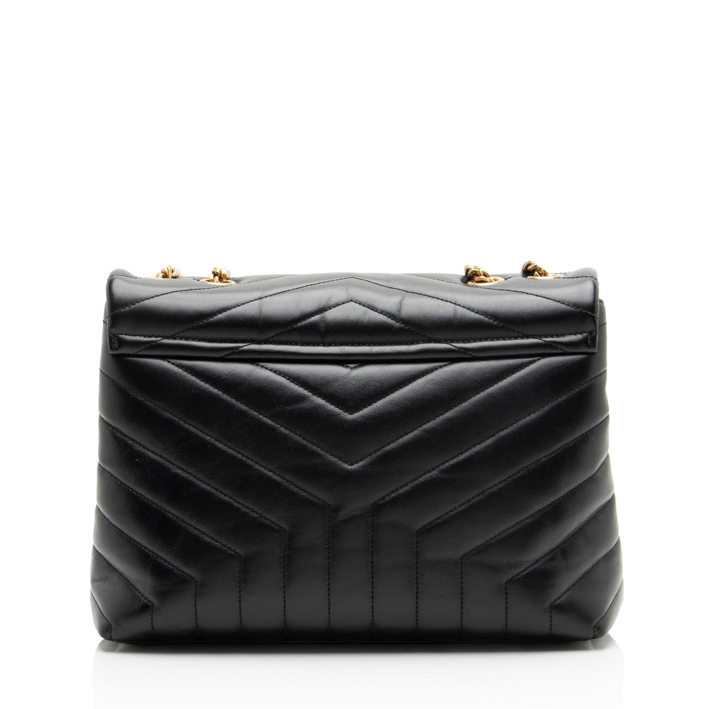 Saint Laurent Matelasse Calfskin Monogram LouLou Chain Medium Shoulder Bag