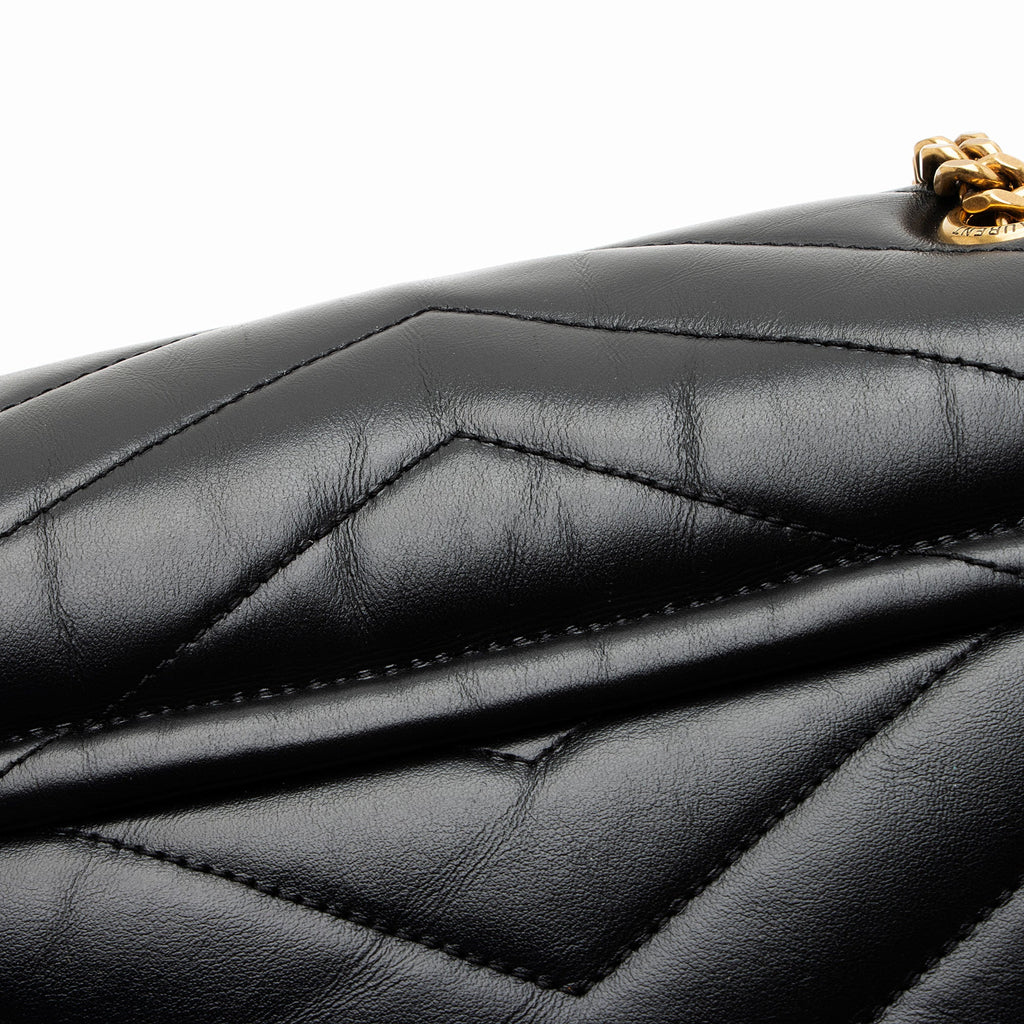 Saint Laurent Matelasse Calfskin Monogram LouLou Chain Medium Shoulder Bag