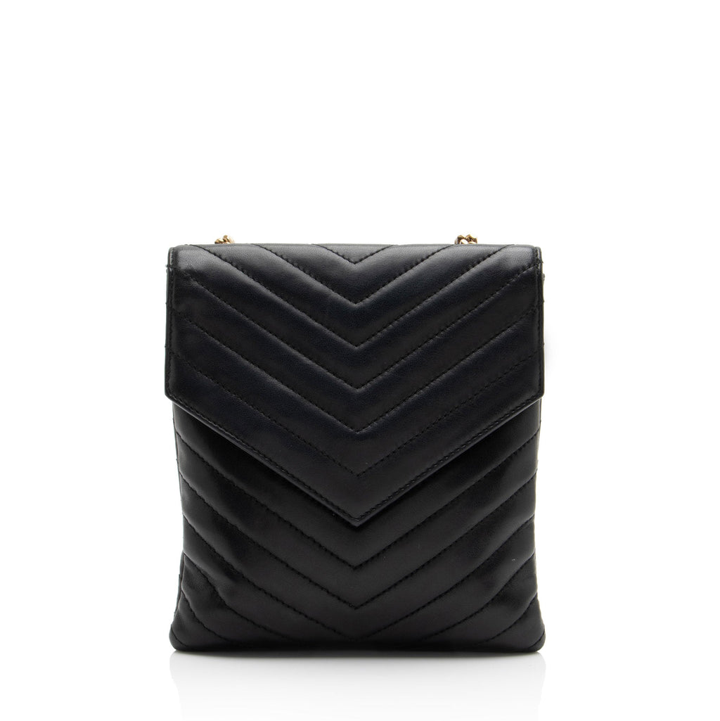 Saint Laurent Matelasse Lambskin Monogram Small Double Flap Bag