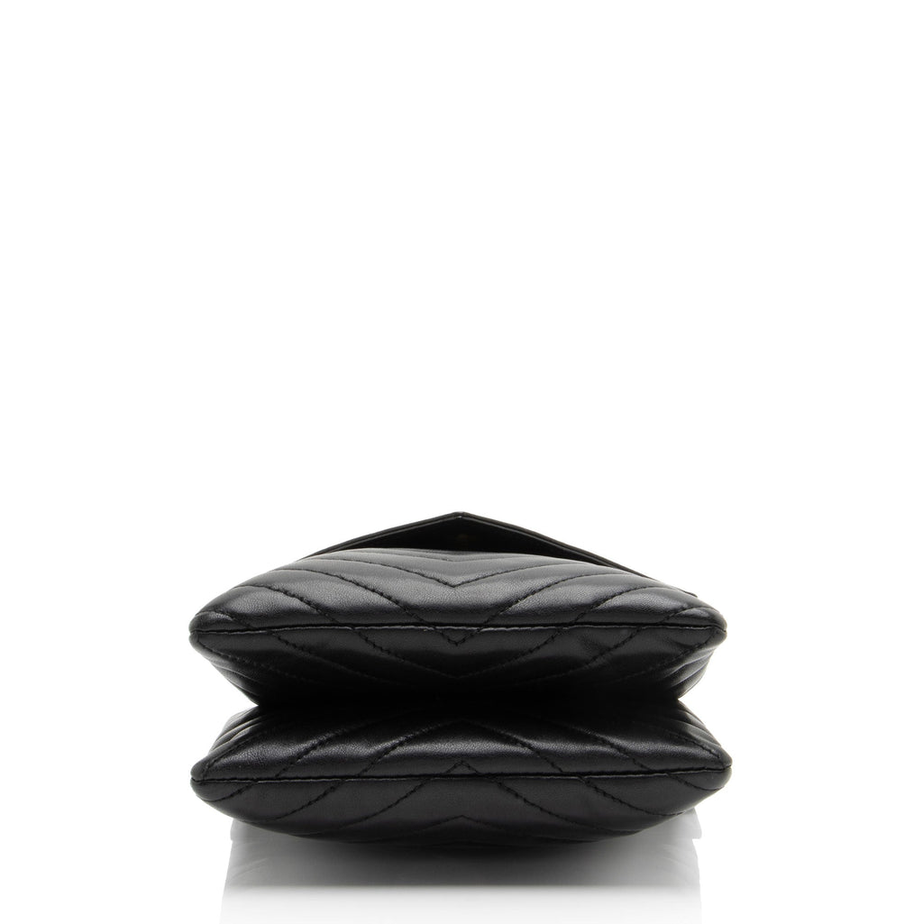 Saint Laurent Matelasse Lambskin Monogram Small Double Flap Bag