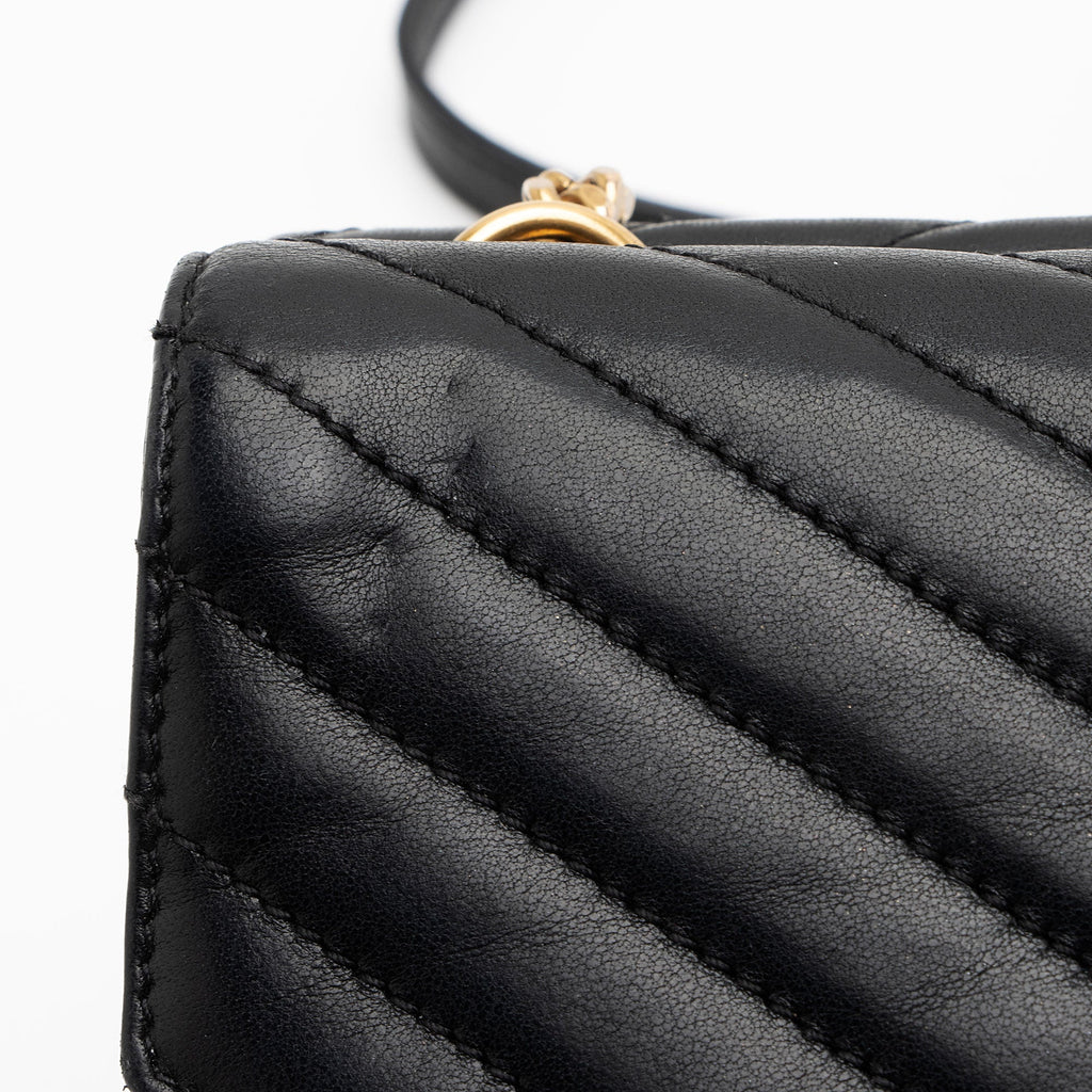 Saint Laurent Matelasse Lambskin Monogram Small Double Flap Bag
