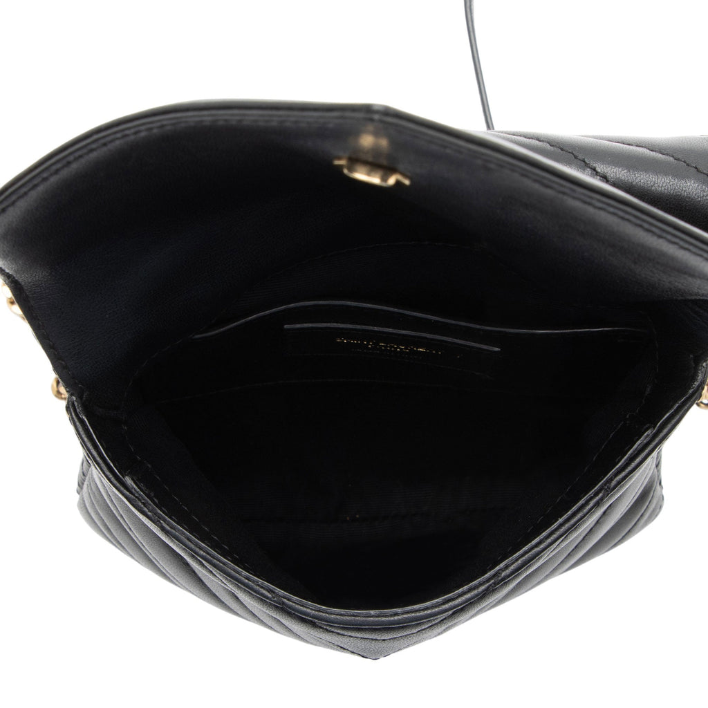 Saint Laurent Matelasse Lambskin Monogram Small Double Flap Bag