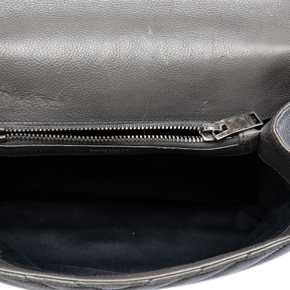 Saint Laurent Medium Chevron Sheepskin Monogram College Satchel