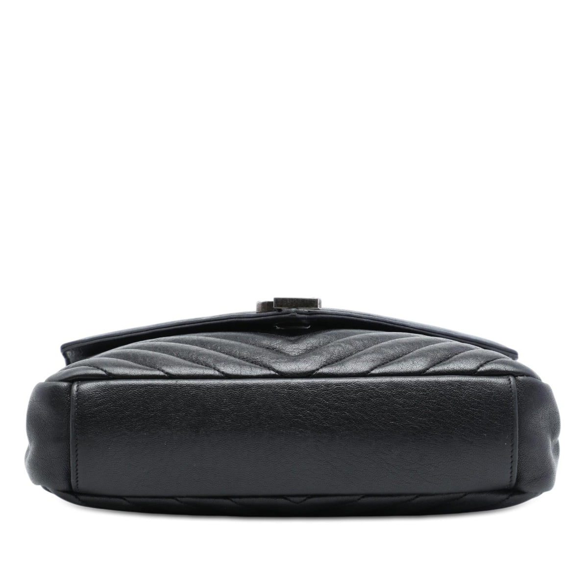 Saint Laurent Medium Chevron Sheepskin Monogram College Satchel