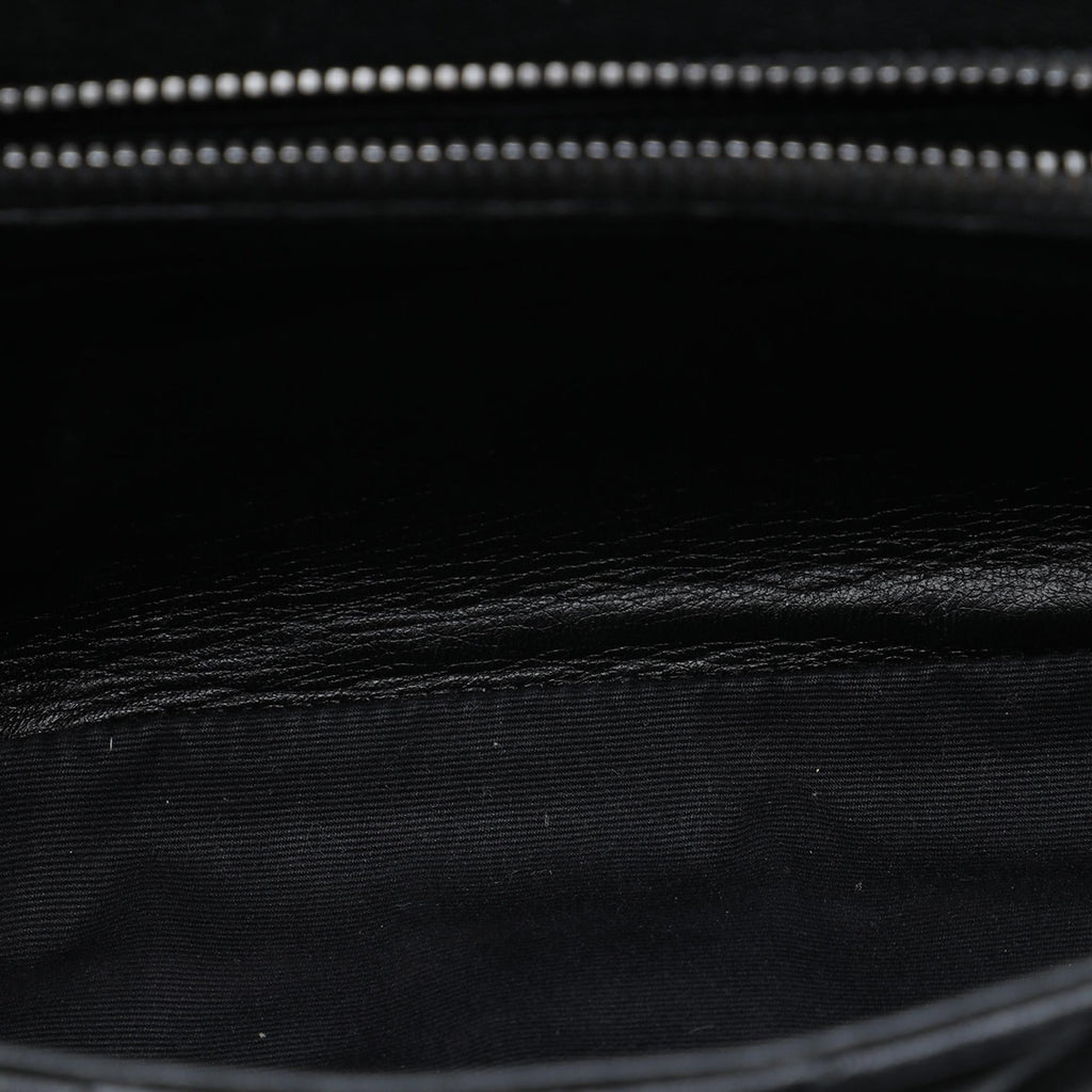 Saint Laurent Medium Chevron Sheepskin Monogram College Satchel