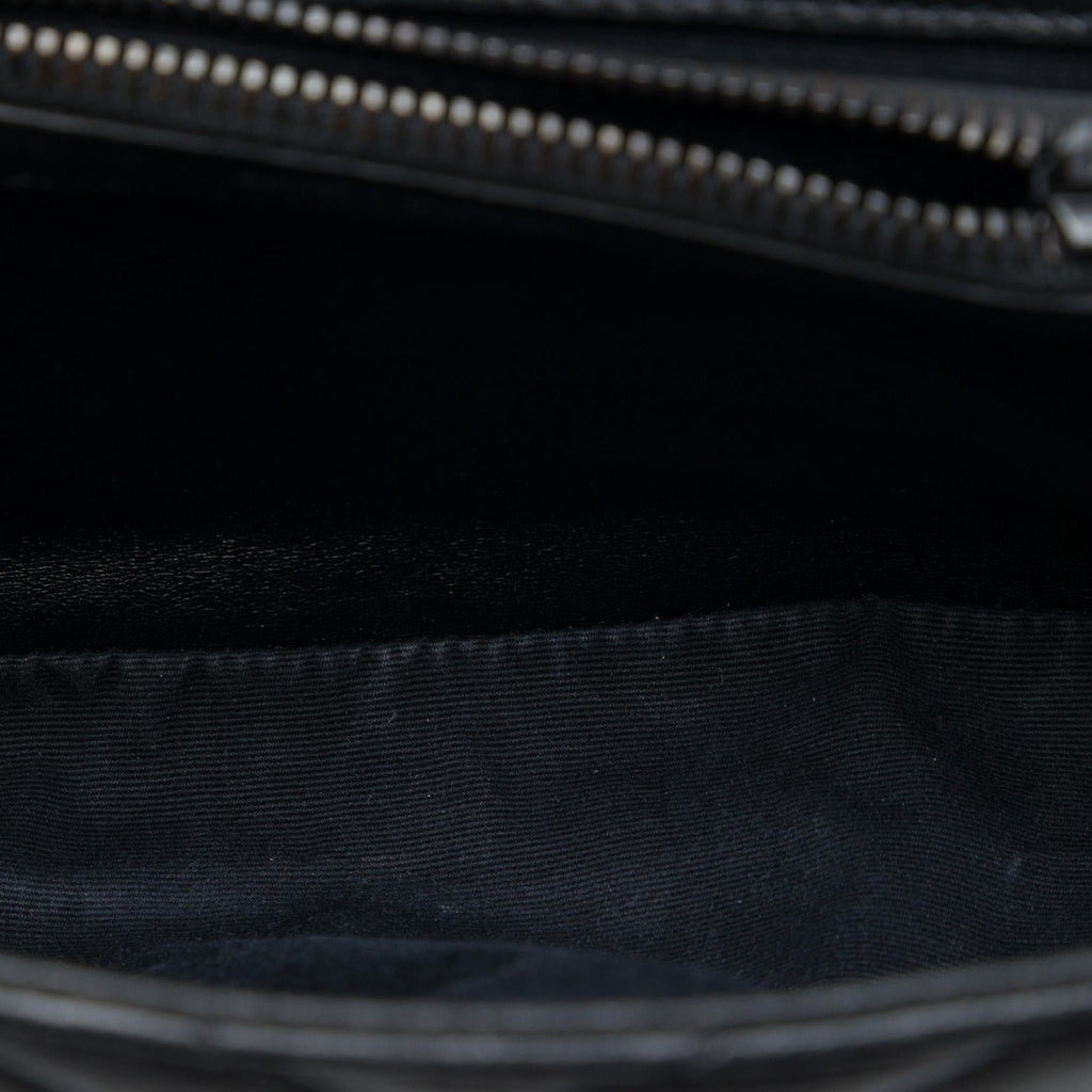 Saint Laurent Medium Chevron Sheepskin  Monogram Monochrome College Bag