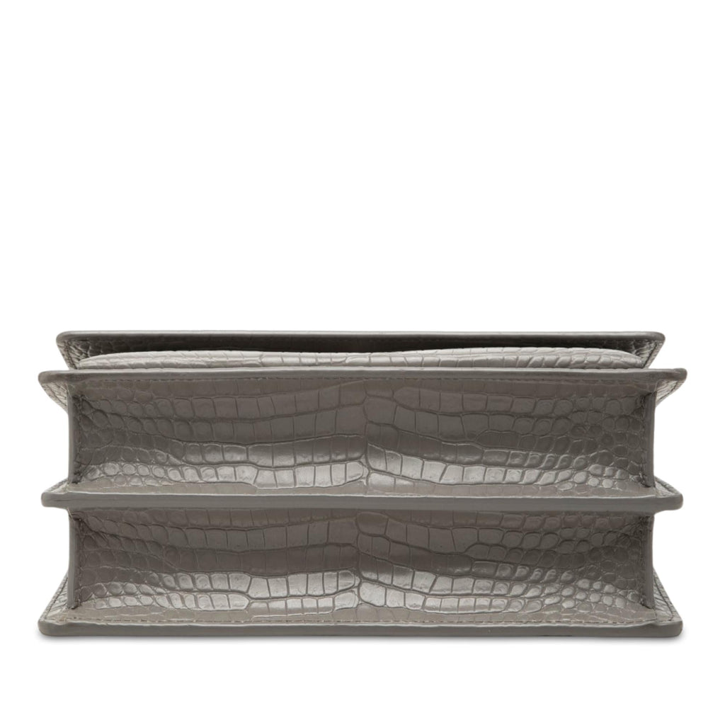 Saint Laurent Medium Croc Embossed Leather Monogram Sunset Crossbody