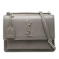 Saint Laurent Medium Croc Embossed Leather Monogram Sunset Crossbody