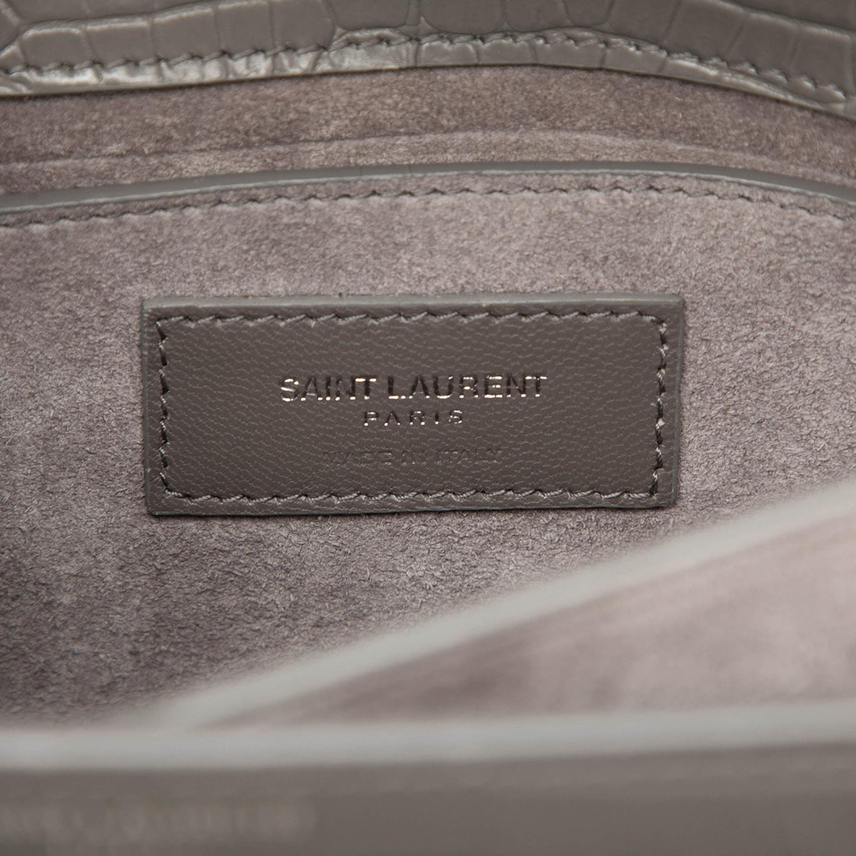 Saint Laurent Medium Croc Embossed Leather Monogram Sunset Crossbody