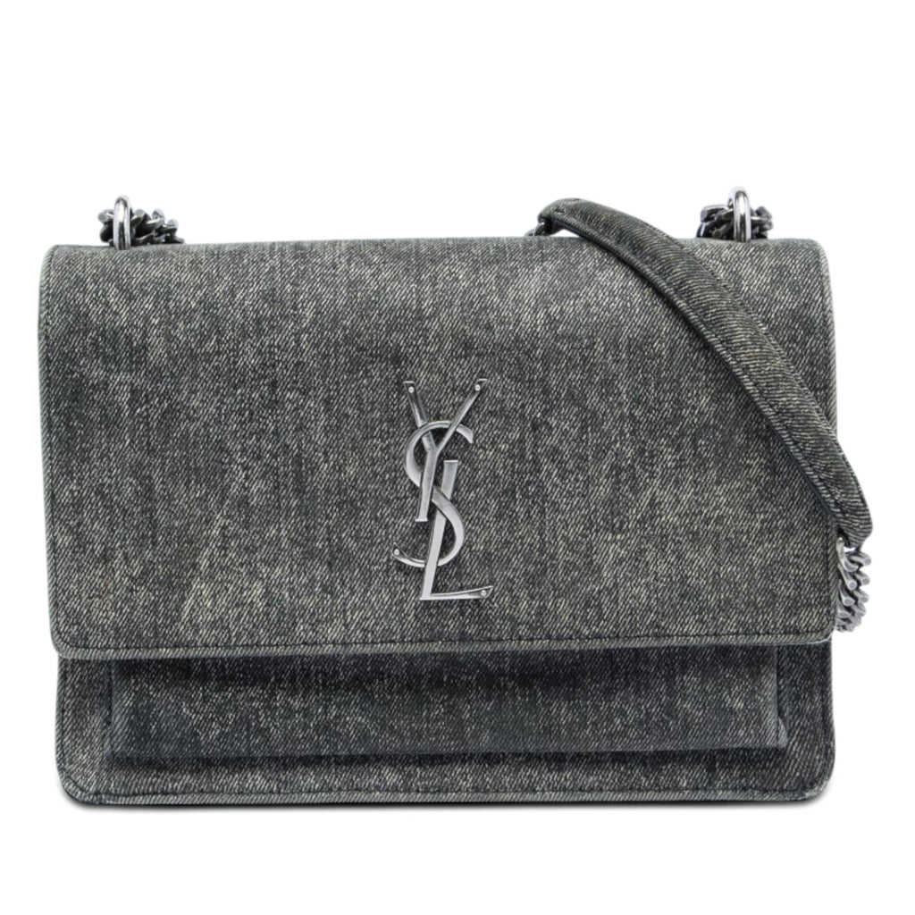 Saint Laurent Medium Denim Monogram Sunset Crossbody