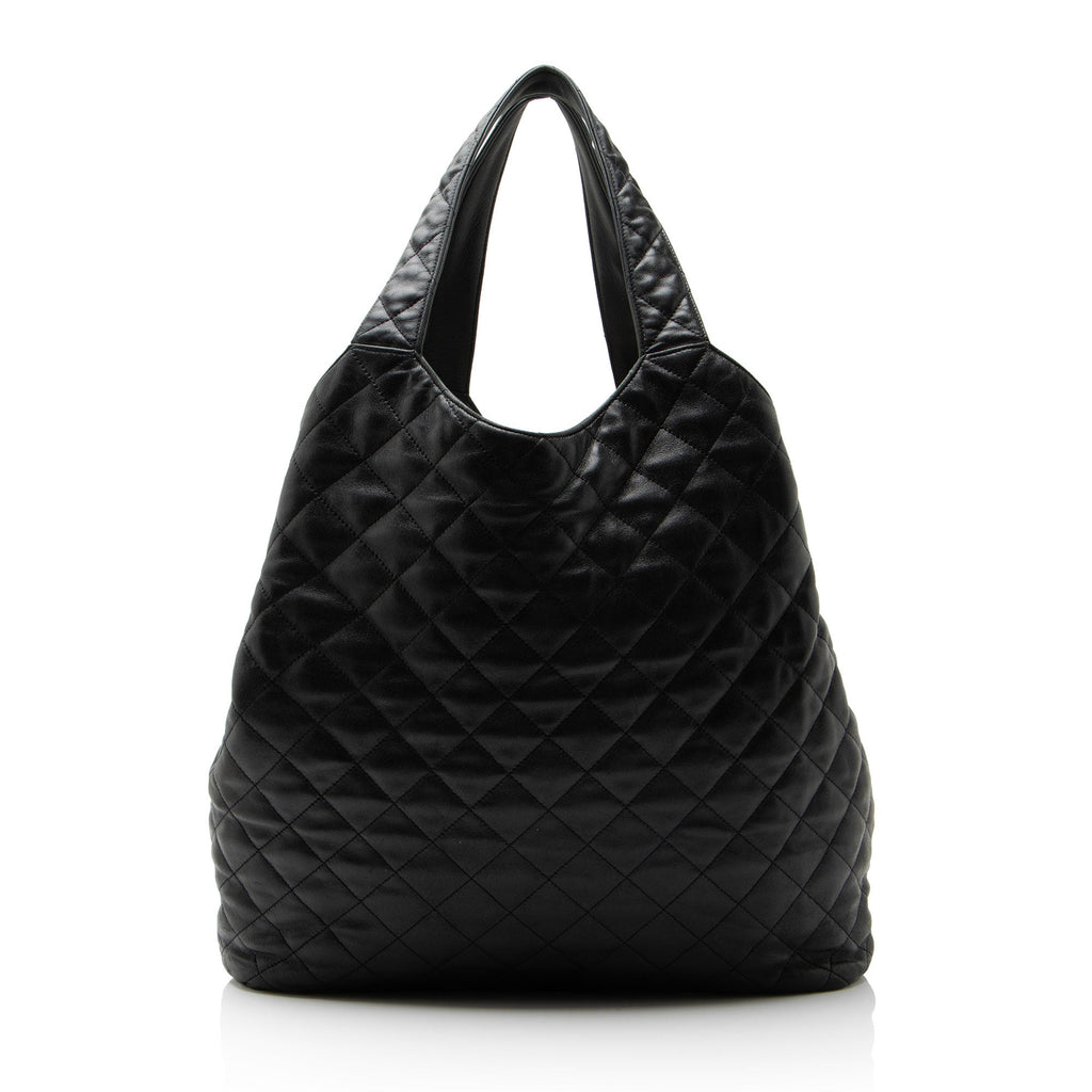 Saint Laurent Quilted Lambskin Monogram Icare Maxi Shopping Tote