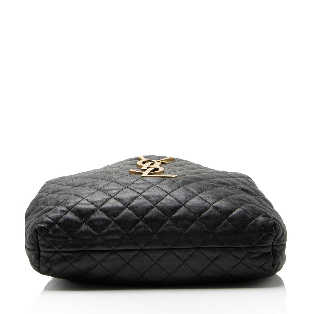 Saint Laurent Quilted Lambskin Monogram Icare Maxi Shopping Tote