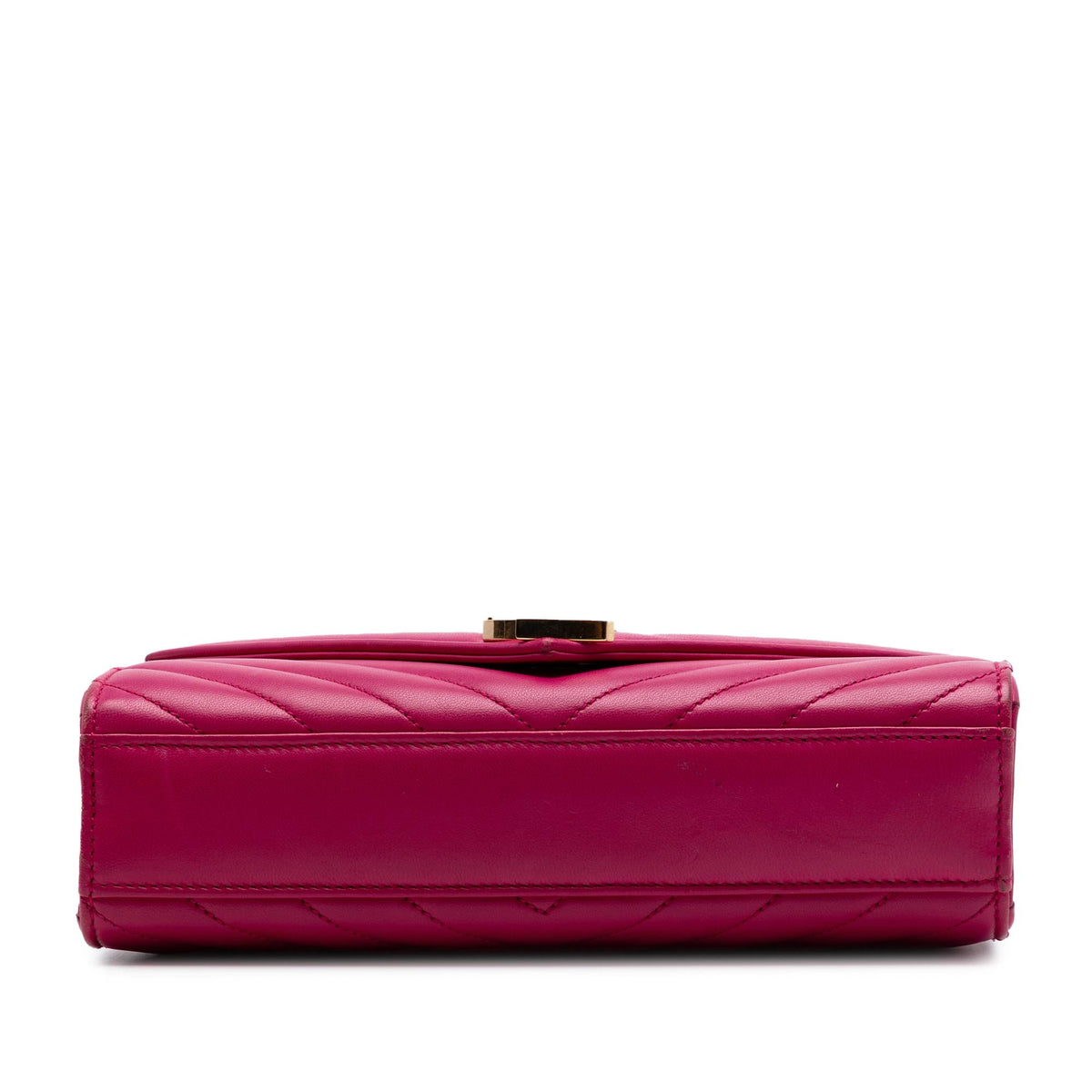 Saint Laurent Small Chevron Calfskin Monogram Envelope Bag